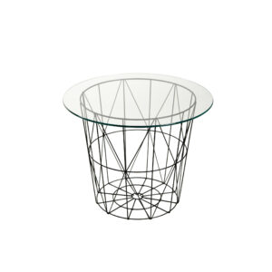 mesita redonda cristal